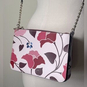 Kate Spade ♠️ Leather Chain Crossbody Bag purse Pink Multi 🩷❤️🤍